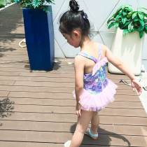 Childrens cute little Princess swimsuit girl one-piece Korean dress baby swimsuit girl Angel wings swimsuit girl Angel wings swimsuit
