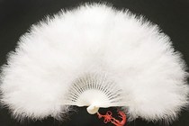Shanghai beach feather fan decorative dancer folding fan dance fan Mao Mao performance Cheongsam thickened full velvet adult China