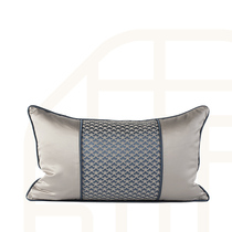 (Full edge) New Chinese pillow model room bedside jacquard waist pillow large backrest living room sofa cushion waist pillow
