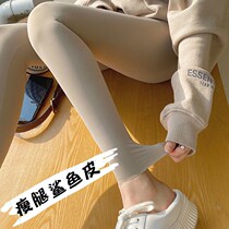 Shark skin beating bottom pants woman fall thin outside wearing high waist collecting belly-lifting hip Barbie pants with thin and beautiful legs yoga pants