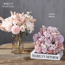 Luoluo can bouquet simulation hand-held hydrangea rose bouquet living room ornaments decoration fake flower arrangement