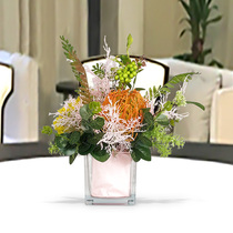 Home decoration simulation flower ornaments bedroom living room hipster flower arrangement simple vase desktop basin plastic fake flower