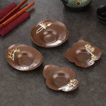 Inlaid tin copper coaster home insulated tea cup holder tea ceremony kung fu tea ceremony zero with Saucer Tea Cup cushion tea pad tea tray