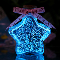 Glass empty bottle five-pointed star star wish 520pcs gift box Fluorescent luminous creative transparent box