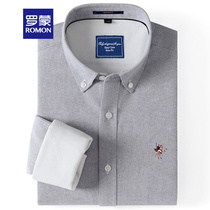 Romon Mens Warm Long Sleeve Shirt 2020 Autumn Winter New Business Casual Blouse Plus Suede Thickened Oxford Spun Shirt