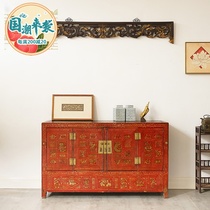 Ming and Qing Dynasty Chinese Republic of China old cabinet Nostalgic retro entrance cabinet Solid wood painted locker dining side cabinet old furniture