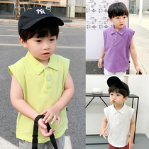 Boy Clothing Boy Sleeveless Vest 2021 Summer New Korean version Leisure pure cotton Childrens baby Ocean Vest Tide