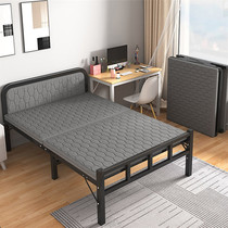 Folding bed peoples home bedroom lunch break small bed rental room hard plate iron bed reinforcement simple bed extra bed 1 2 meters