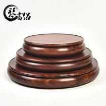 Qinshu African sour wood carved round base mahogany Buddha statue Crafts vase flower pot base solid wood