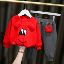 Baby spring suit 2021 New Spring Autumn childrens clothing boys spring dress foreign children handsome net red two sets