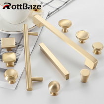 All copper handle Pure copper handle Nordic light luxury cabinet door handle Simple cabinet Wardrobe drawer single hole Nordic style