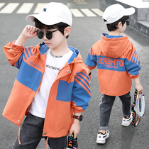 Boys coat spring and autumn clothes 2021 new foreign style childrens clothes autumn fashionable Top children Korean windbreaker tide