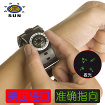 American imported mini wrist watch with luminous waterproof shock high accuracy travel sports EDC north Hand compass