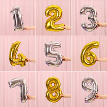 16 inch small number gold silver aluminum film balloon wedding birthday party decoration supplies 0-9