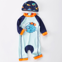 New childrens summer swimsuit boy Bao Lian body flat corner baby sun-dried boy hot spring swimming equipment