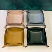 Nordic ins light extravagant double sided cortex pure color desktop containing tray key door hall storage tray cosmetic first