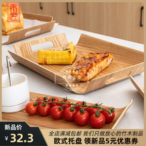 Mason new products Nordic tea tray rectangular hand home bread cake baking dinner plate large size European-style tray