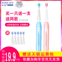 Electric toothbrush couple rechargeable sonic automatic adult soft hair student whitening Male household female cute mute