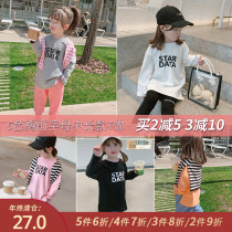 Little pudding baby baby childrens clothing 2021 New Girls T-shirt skirt children autumn dress foreign style dress baby skirt tide