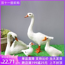 Simulation White Goose poultry animal goose duck farm animal model feather big white goose doll cognitive model ornaments