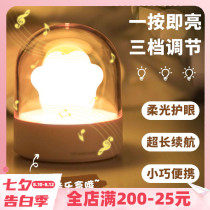 Cat claw Night light Rechargeable Bedroom bedside Baby feeding Pat Table lamp Night sleep Music box Gift