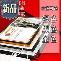 led magnetic type ultra-thin light box single-sided luminous indoor milk tea shop ordering food hanging wall c-style billboard golden aluminum
