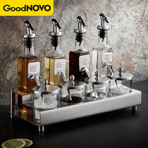 Kitchen seasoning bottle 304 stainless steel household oil salt sauce and vinegar set shelf Seasoning tank storage box shelf