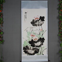 New products State painting Chinese framed calligraphy and painting Celebrity Book House Hanging Painting Lotus Flower Plot Decoration Painting Flowers and Bird Colorful Lotus Flowers