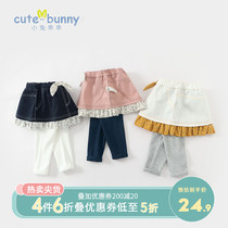 cutebunny baby autumn clothing 1-3 years old girl beats bottom dress pants foreign air baby pure cotton fake two dozen underpants