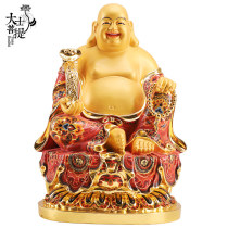 Taiwan painted pure bronze Maitreya Buddha statue Laughing Buddha Maitreya Buddha Statue for home wealth
