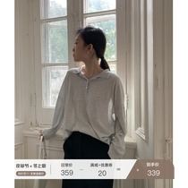 MSBEAST comes with cool feeling Japanese acetic acid strong twist cotton paper man POLO collar knitted long sleeve top women thin