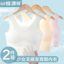 Hengyuanxiang girl underwear development period childrens bra Primary School junior high school 9-16 year old girl vest summer