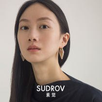 Sui Ji 2021 new niche design 925 sterling silver plain earrings personality fashion earrings temperament ear jewelry women