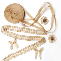 Kindergarten Huanchuang material Primary color hemp rope Silver silk fish silk hemp rope hemp rope decorative flower big bow diy handmade