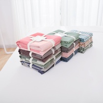 Washed cotton one-piece pillowcase Cotton plaid simple baby baby pillowcase Standard adult 48*74 pillowcase