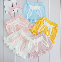 Baby girl short pants summer 0123 years old cotton outside wear baby fashion children open file White thin Han Yang Qi