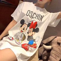 Korean trend 2020 spring summer rice short sleeve star same style ins super fire Mickey short sleeve t-shirt women's underwear missing t