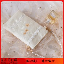 Cute small bag summer small fresh Chinese clothing bag summer antique embroidery chain mobile phone bag shoulder bag slung