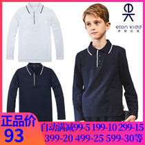 Eaton Gide school uniform navy blue children long sleeve T-shirt solid color boy long sleeve polo shirt 15T105 15T110