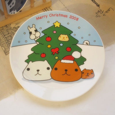 景德镇家居陶瓷 动漫周边卡比巴拉カピバラさん 陶瓷盘子蛋糕盘_7折