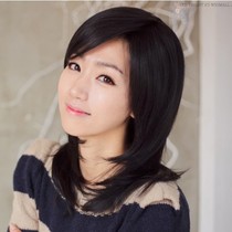 Sakura Zina wig new pear flower head wig fluffy face repair girl oblique bangs medium long straight hair matte jiafa