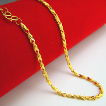 Long lasting gold necklace Womens coarse imitation gold 24K gold chain plated 999 pure gold Bridal wedding jewelry