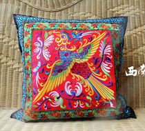 Ethnic style embroidery pillow case National style embroidered pillow wedding celebration red pillow Chinese pillowcase