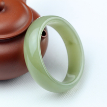 Xinjiang pendant Hetian jade bracelet Hetian jade green and white jade bracelet Jade bracelet Jade ring bracelet Complete inner diameter size