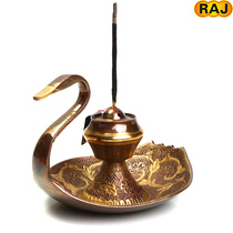 RAJ India imported aromatherapy incense box incense board incense burner Copper painted handmade incense) 268008