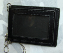 American badge wallet ID bag badge ID holder leather delivery bead chain