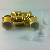 Manufacturer straight for essential oil bottle golden crown electrochemical aluminium Gainese glass bottle anti-theft lid drip plug