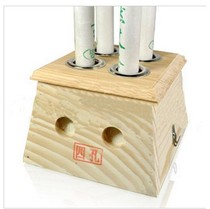 Natural thickened square wooden four-hole moxibustion box four-hole solid wood moxibustion device moxibustion box with fire extinguisher