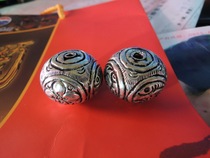 30mm white copper flat ball new big Buddha beads hand carved large beads beaded pendant diy loose beads