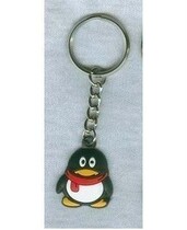 PVC soft rubber keychain 3D rubber keychain cartoon QQ epoxy keychain corporate advertising LOGO custom